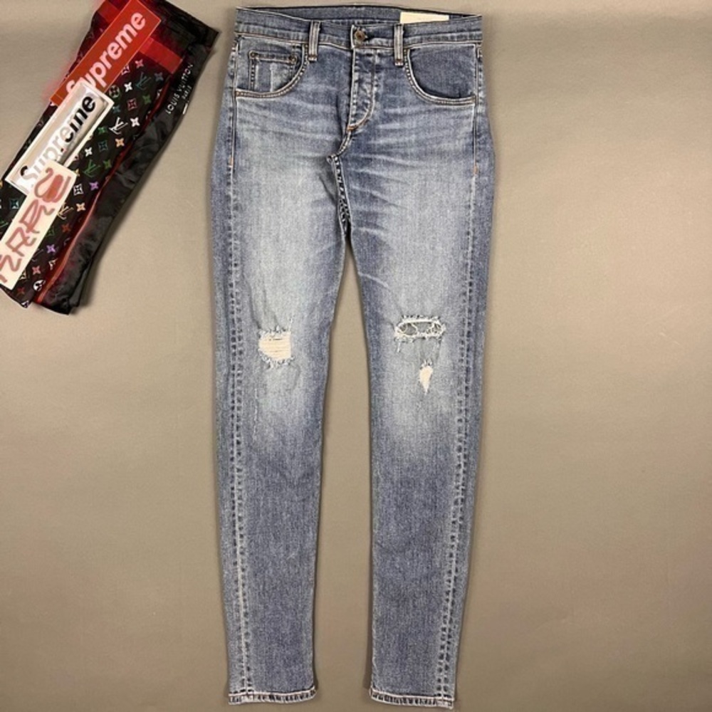 Rag and Bone Distressed Knee Slim Jeans